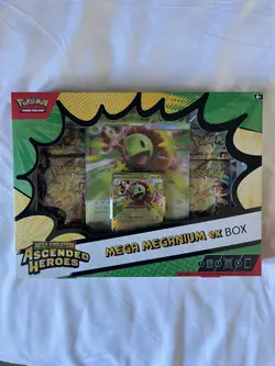 Pokemon TCG Mega Evolution Ascended Heroes Mega Meganium Ex Box New and Sealed - Image 1