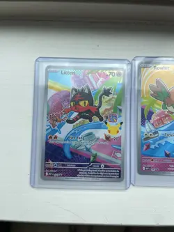 Pokemon TCG First Partner Illustration Series 1 Promo Litten Rowlet Popplio - Image 3