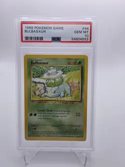 Pokemon 1999 Base Set Bulbasaur PSA 10 44/102 Regular English TCG Vintage Vtg - Image 1