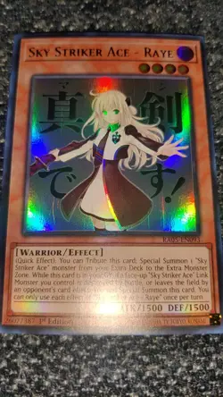 Sky Striker Ace Raye YuGiOh! TCG RA05-EN093 NM Tiny Scratches On Holo Ultra Rare - Image 2