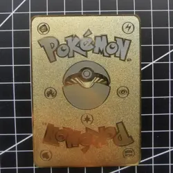 Pokemon Card - Vulpix Poncho-wearing Pikachu Gold Metal Card - TCG 036/SM-P - Image 2