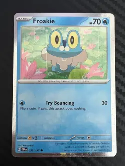 Pokemon TCG Froakie 056/197 Obsidian Flames Cosmos Holo Promo NM - Image 1