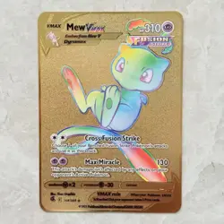 Pokemon Card Mew VMAX 268/264 Gold Metal Card - Carta In Metallo Fanmade TCG - Image 1