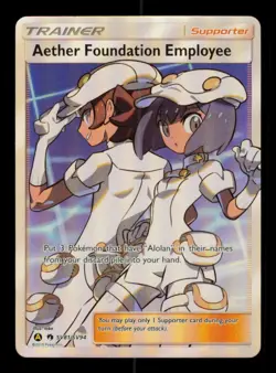 Pokemon Card Aether Foundation Employee SV81/SV94 Hidden Fates Full Art NM 2019 - Image 1