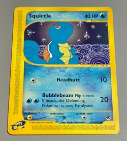Squirtle # 132/165 Common Karte A Expedition Basis-Set 2002 EN Mint Vintage - Image 1