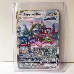 Pokemon Card Rayquaza VMAX 218/203 Gold Metal Card Carta In Metallo Fanmade TCG - Image 1