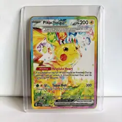 Pokemon Card Pikachu Tera 238/191 Gold Metal Card - Carta In Metallo Fanmade TCG - Image 1