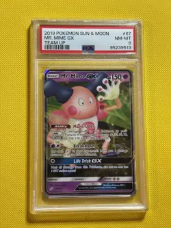 2019 POKEMON Sun and Moon Team Up Mr. Mime GX 67/181 PSA 8 - Image 1