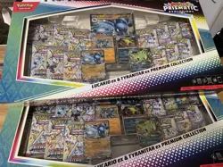 Pokemon Prismatic Lucario Ex Tyranitar Ex Premium Collection Sam’s Club In Hand - Image 1