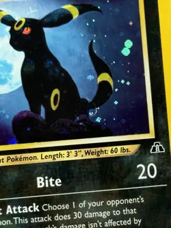 Pokemon Umbreon 13/75 Holo Neo Discovery ACE 8 SWIRL - Image 4