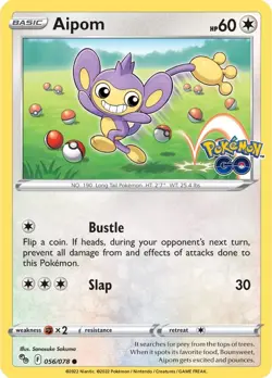 Aipom (056/078) [Pokemon GO] Lightly Played Reverse Holofoil Pokemon TCG - Image 1