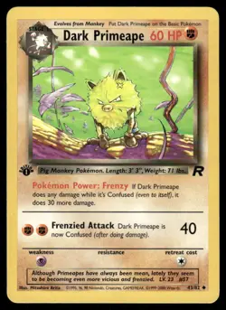 Dark Primeape 43/82 1st Edition Team Rocket Uncommon NM EBAY LIVE MONDAY - Image 1