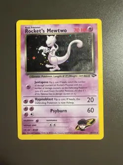 Pokemon Mewtwo Holo Card 14/132 Gym Challenge Rockets - Image 1