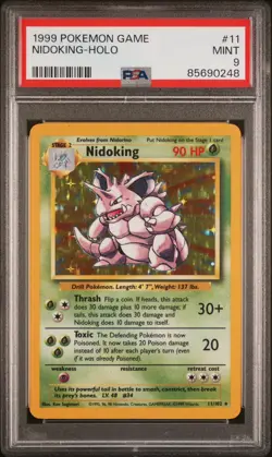 Nidoking Holo #11 - PSA 9 Mint WOTC – 1999 unlimited Base Set - Pokemon TCG - Image 3