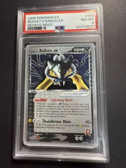 2005 POKEMON EX DEOXYS #108 ROCKET'S RAIKOU EX-HOLO PSA 8 (swirl) - Image 1