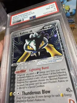 2005 POKEMON EX DEOXYS #108 ROCKET'S RAIKOU EX-HOLO PSA 8 (swirl) - Image 3