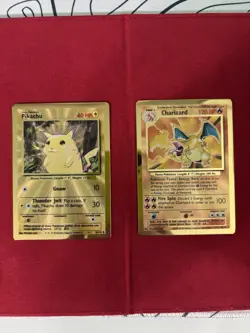 Pokemon Celebrations Gold Metal Charizard & Pikachu Cards 25th Anniversary Base - Image 1