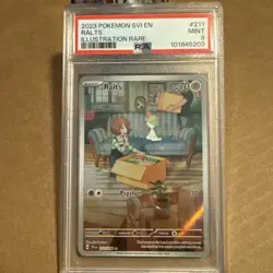 Pokemon TCG Ralts Scarlet & Violet Base Set Holo Illustration Card 211/198 PSA 9 - Image 1