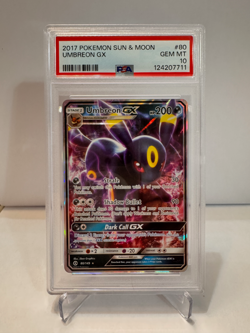 2017 POKEMON SUN & MOON UMBREON GX PSA 10 #80 - Image 1