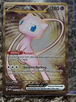 Pokemon TCG Mew EX Hyper Rare 205/165 Scarlet & Violet 151 Full Art Metal Promo - Image 1