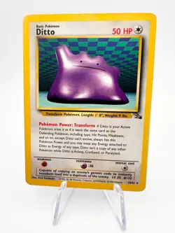 1999 Pokemon Ditto 18/62 Fossil Rare MP/LP - Image 1