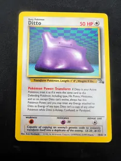 1999 Pokemon Ditto 18/62 Fossil Rare MP/LP - Image 3