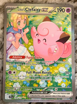 Lillie’s Clefairy EX 184/159 Full Art Near Mint Ultra Rare Trainer Gallery - Image 1