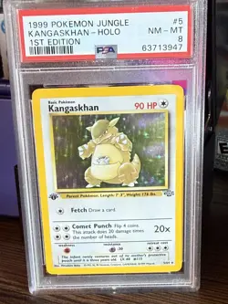 Pokemon Kangaskhan Jungle 1st Edition Holo Rare #5 PSA 8 - Image 1