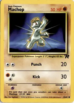Machop 59/82 Team Rocket Pokemon Card TCG - Image 1