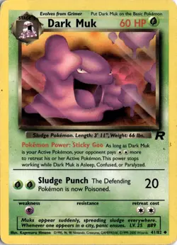 Dark Muk 41/82 Team Rocket Pokemon Card TCG - Image 1