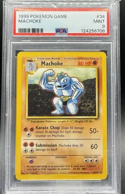 🔥 1999 Pokemon Base Set – Machoke #34/102 – PSA 9 MINT - Image 1