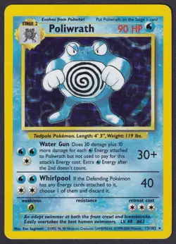 Pokemon Poliwrath 13/102 Holo 1999-2000 4th Print Base Set - Image 1