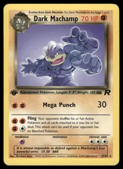 Dark Machamp 27/82 1st Edition Team Rocket Rare EBAY LIVE MONDAY - Image 1