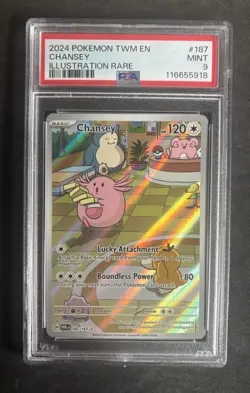 2024 Pokemon Chansey Twilight Masquerade Illustration Rare PSA 9 187/167 - Image 1