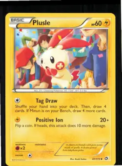 Plusle 47/113 Uncommon Legendary Treasures Pokemon Lightly Played - Image 1