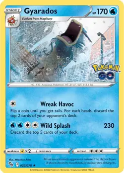 Gyarados (022/078) [Pokemon GO] Lightly Played Reverse Holofoil Pokemon TCG - Image 1