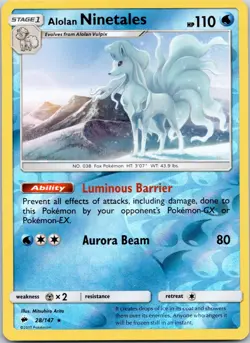 ALOLAN NINETALES - 28/147 Burning Shadows - POKEMON Reverse Holo NM/M - Image 1