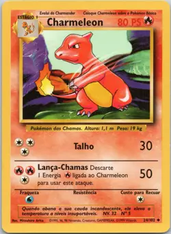 Chameleon Pokemon Portuguese Base Set 24/102 1999 - Image 1