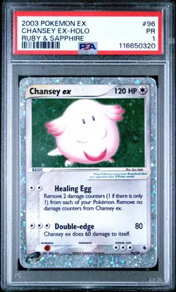 POKEMON CHANSEY EX 96/109 RUBY & SAPPHIRE PSA 1 POP 23 - Image 1