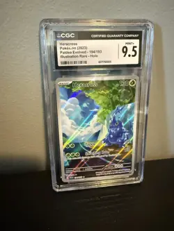 HERACROSS 194/193 POKEMON SV02 PALDEA EVOLVED ILLUSTRATION RARE HOLO CGC 9.5 - Image 2
