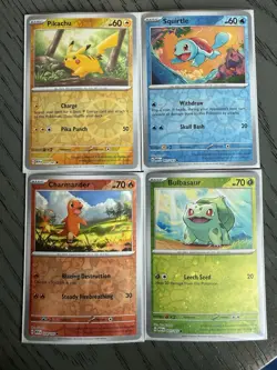 Pokemon Pikachu Squirtle Charmander Bulbasaur Cosmo Costco 151 Promo Set of 4 NM - Image 1