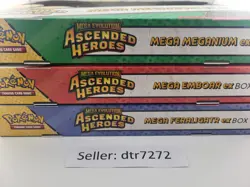 3x Pokemon TCG - Ascended Heroes - Mega ex Box (1 of each type ) - Brand New - Image 1