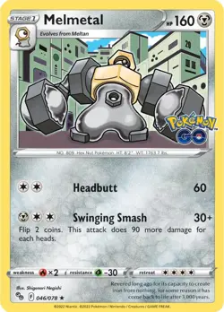 Melmetal (046/078) [Pokemon GO] Lightly Played Reverse Holofoil Pokemon TCG - Image 1