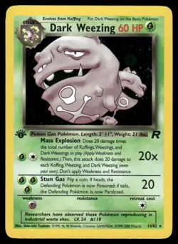 Dark Weezing 14/82 1st Edition Team Rocket Holo Rare NM EBAY LIVE MONDAY - Image 1