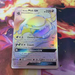 Pokemon TCG - Alolan Muk GX Secret Rare SM - Burning Shadows 157/147 LP - Image 1