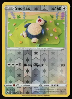 Snorlax 109/159 Rare Crown Zenith Pokemon Reverse Holo Near Mint - Image 1