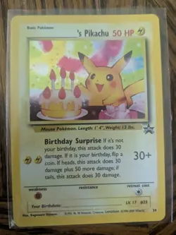 Birthday Pikachu #24 Wizards Promo Holo - Image 1