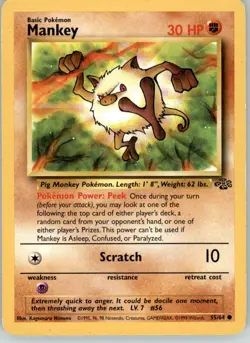 Mankey - Jungle - 55/64 - Unlimited MP Pokemon - Image 1