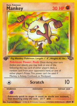 Mankey - Jungle - 55/64 - Unlimited MP Pokemon - Image 3