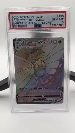 2020 Pokemon Butterfree VMAX Secret Rare 190/189 PSA 10 (Darkness Ablaze) - Image 1